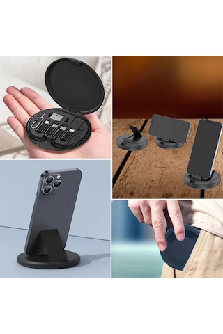 60w Destekli Kablo Kutusu Seyahat Kablo Seti 5'i 1 Arada Usb Type-c Şarj Kablosu Seti Lisinya