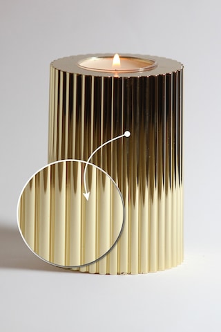 3 Lü Gold Krom Tırtıklı Yüzey Mumluk Dekoratif Tealight Set Mum