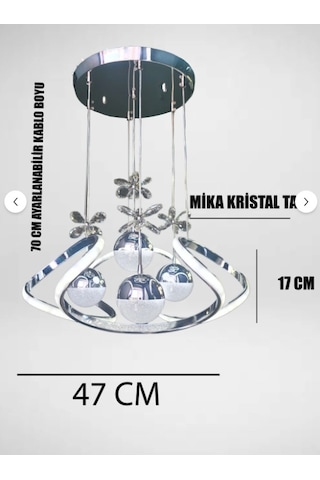 Fuzon Drone 4 Toplu 3 Renk Kumandalı Led Avize Büyük Salon Led Avize Kr Krom