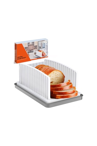 Gajeena Ev İçi Ekmek Dilimleyici: Ayarlanabilir Genişlik, Kırıntı Tablası İle Ev Yapımı Ekmek, Bagel, Kek İçin Tam Altına Kadar Düzenli Dilimler Beyaz
