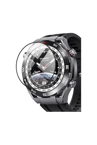 Microsonic Huawei Watch Ultimate Tam Kaplayan Nano Cam Ekran Koruyucu Siyah