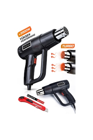 Profesyonel 600c Çift Kademeli Sıcak Hava Tabancası 2000 Termik Korumalı Premium 2000w
