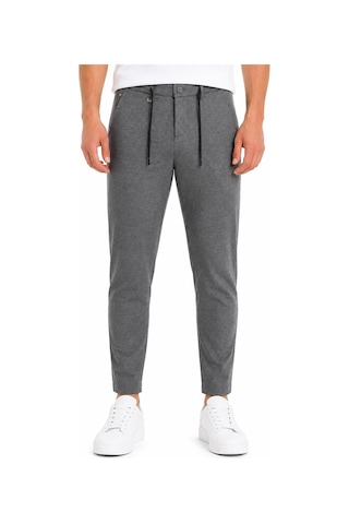 Hzr Wear Erkek Jogger Pantolon Esnek Kumaş Likralı Slim Fit Bağcıklı Antrasit
