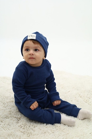 My Kids Wear Fitilli Unisex Bebek - Çocuk Üçlü Takım Krem - Turkuaz