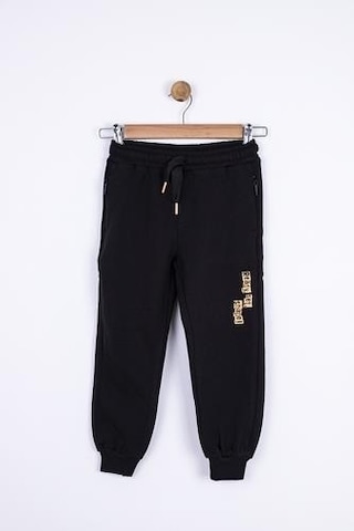 Erkek Çocuk Beli Paçası Lastikli Pamuklu Shape Eşofman Altı-13391-siyah