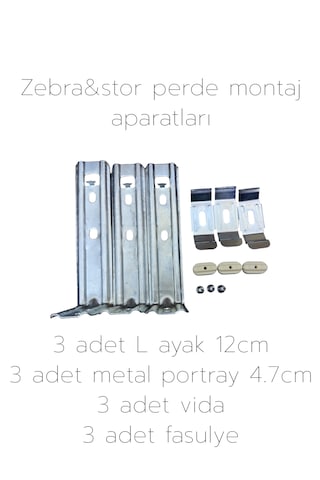 Zebra&stor Perde Duvar Montaj Aparatları 4.7cm Açık Gri