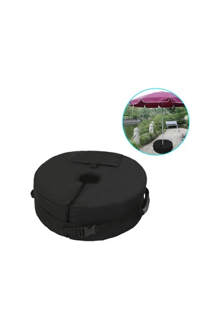 Leezsing Koyu Siyah 48cm Çaplı Dairesel Topuk, 600d Oxford Kumaş, Çantalı Ve Kordonlu, Bahçe, Plaj, Kamp Gölgesi, Çadır Rüzgar Tutan Sabitlastırıcı Ağırlık Torbası Siyah