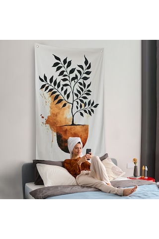 Dekoratif Minimal Bitki Duvar Örtüsü-7651