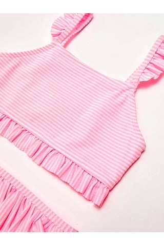 Deep Beach Çok Renkli Fırfırlı Kız Çocuk Bikini Takım 001
