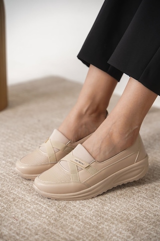 Garantili D0312 Günlük Ortopedik Kadın Babet Ayakkabı Krem