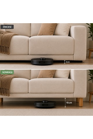 Bohem Model 15 Cm Mobilya Ayağı Söğüt Rengi Sert Polimer Koltuk Dolap Tv Ünitesi Ayağı-4 Adet Krem