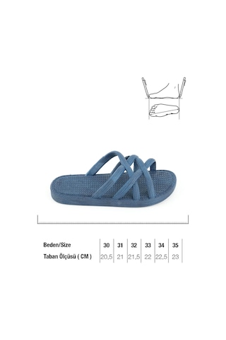 Gezer Yazlık Kaydırmaz Taban Kız Çocuk Terlik Lacivert
