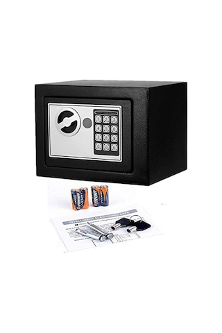 Elektronik Tuşlu Çelik Para Kasası Siyah