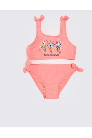 Deep Beach Fiyonklu Kız Çocuk Bikini Takım 001
