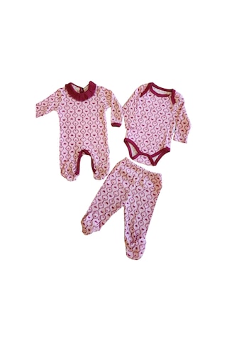 Kız Bebek Tulumlu Patikli Pantolonlu Çıtçıtlı Badili 3'Lü Set Lila