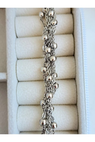 Top Zincir Model Örme Çelik Zincir Uzun Konsept Silver Renk Kolye