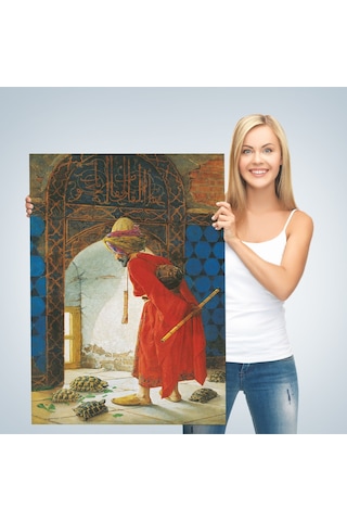 Osman Hamdi Bey'in Kaplunbağa Terbiyecisi İsimli Eseri Kanvas Tablo-5129 70 X 100