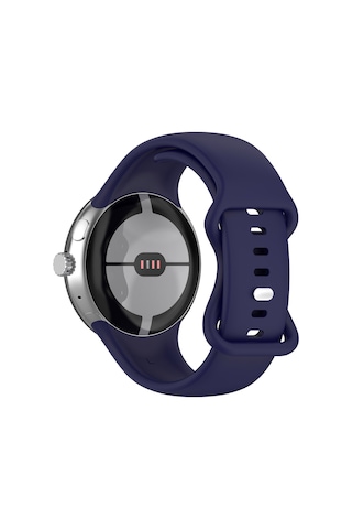 Caseonn Google Pixel Watch 5 45mm Kordon Esnek Spor Silikon Kayış Lacivert