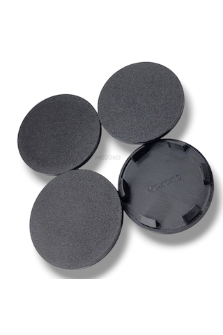 4'lü Set 75 Mm Dış Çap 70 Mm İç Çap Siyah Logosuz Jant Göbeği Kapağı