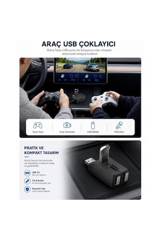 Araç Usb Çoklayıcı 5 Port Usb 3.0 Çoğaltıcı Sd Tf Micro Sd Mmc Kart Okuyucu Splitter Çevirici
