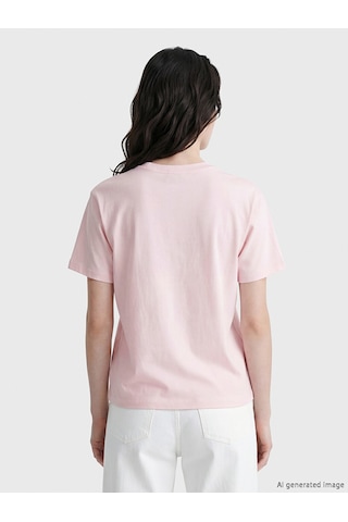 Lcw Comfort Pembe Çiçek Baskılı %100 Pamuklu Kadın Tişört