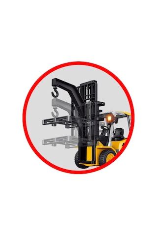 9 Fonksiyon Büyük Boy 33 Cm Metal Kancalı Uzaktan Kumandalı Forklift Oyuncak İş Makinesi 9 Kanal Forklift