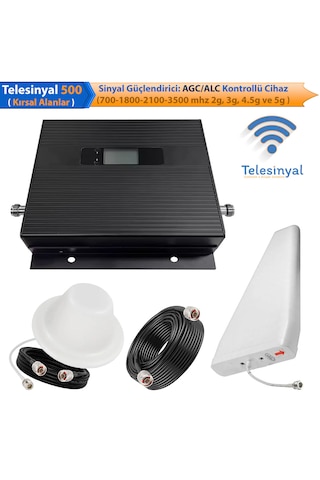 Telesinyal 500 5g 5 Bant 700 / 1800 / 2100 / 3500 Mhz / N78 Agc/alc Kontrollü Gsm Sinyal Güçlendirici
