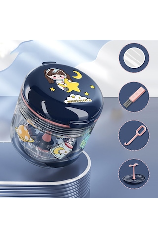 Dolıty Ortodontik Saklama Kutusu Su Geçirmez Toz Yuvarlak-mavi