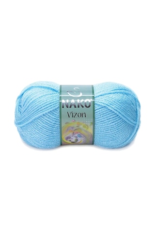 Tedar 5 Adet Vizon Premium Akrilik El Örgü İpi Yünü Renk No:214 Ufuk Mavisi Najmaddin (No:1) 8.5Cm X 10.5 Cm
