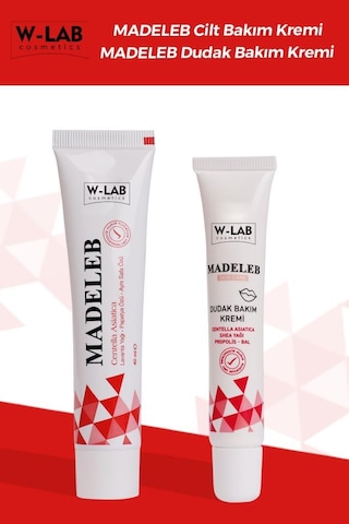 W-Lab Cosmetics Madeleb Dudak Bakım Kremi + Madeleb Krem Set