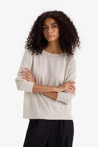 Defacto Regular Fit Bisiklet Yaka Triko Kazak C6818AX24WN Bej