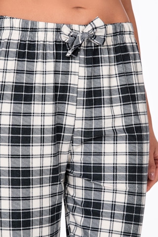 Kompedan Kadın Süet Siyah Kareli Pijama Tek Alt Desen 12