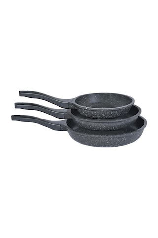 Wenlin Thermoad Granit Döküm Tava Seti 3'lü 20-24-28 Cm Gri Gri