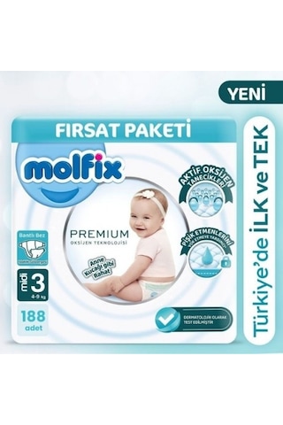 Molfix Premium Ultra Fırsat Paket 94 Lü x 2 Adet PKT.MOLFIX.108 3 Numara