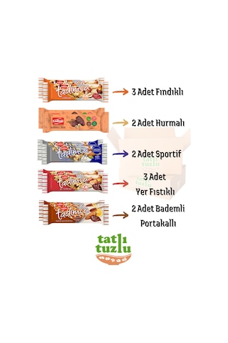 Tadım Karışık Kuruyemiş Bar Paketi 5 Farklı Lezzet, Tek Pakette