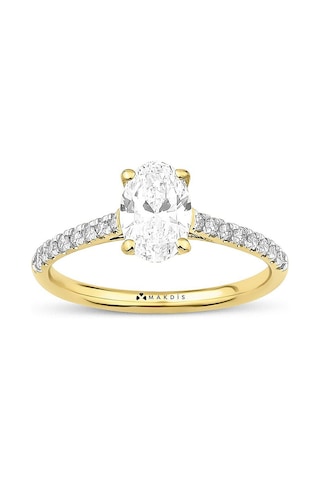 1.25 Karat Oval Tektaş Pırlanta Yüzük Beyaz Altın