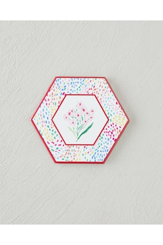 English Home Blossom Frame Seramik Bardak Altlığı 11 Cm Renkli Çok Renkli