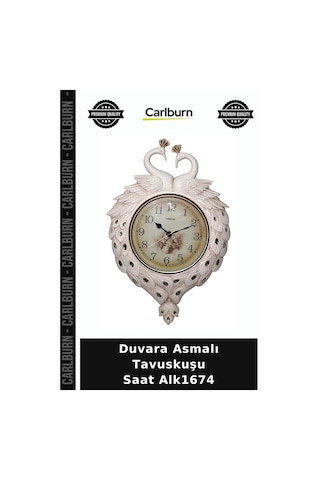 Özel Üretim Dekoratif Salon Duvar Saati Hediye Tasarım Duvara Asmalı Tavuskuşu Saat Alk1674