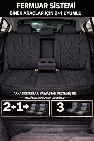 Nissan Qashqai 2007 Ve Sonrası Uyumlu Zerafet Serisi Siyah 5'li Ortopedik Koltuk Minderi