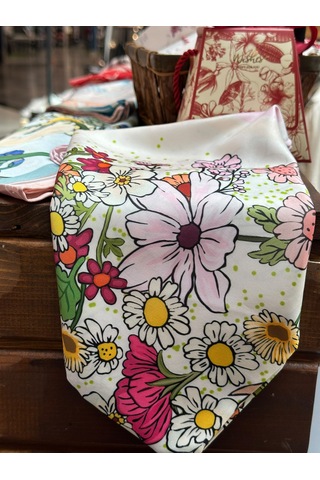 N Craft Desıgn Çiçek Bahçesi Twil Saten Pembe-beyaz-krem-yeşil-fuşya