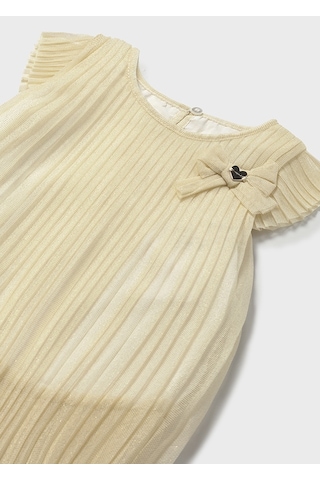 Mayoral 1907 Kız Çocuk Krem Pileli Tül Elbise KREM