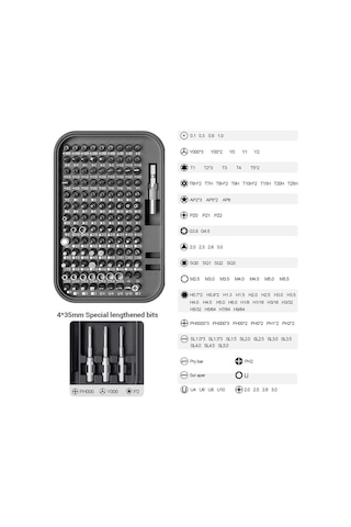 Uf-Tools KS-840150 Hassas 150 Parça Bits Uçlu Tornavida Seti