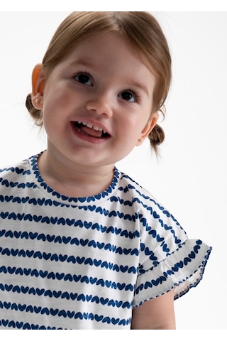 Mayoral Kız Bebek Desenli Kısa Kol T-shirt Krem 01082
