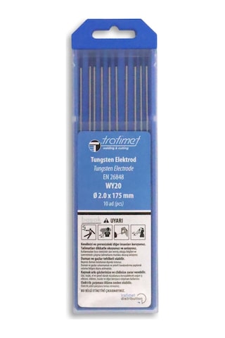 2,0 Mm Wy-20 Lacivert Tungsten Elektrot 175 Mm Trafimet Adet Fiyatı