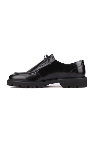 Shoetyle - Siyah Açma Deri Bağcıklı Erkek Günlük Ayakkabı 250-1617-770-siyah Siyah