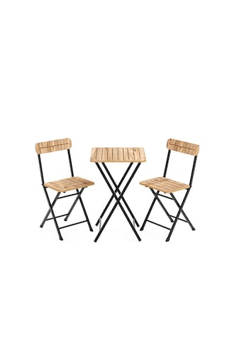 Bahçe Masa Sandalye Bistro Takım Çam 1392 Kahverengi