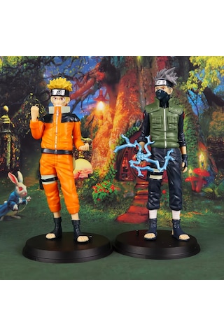 Naruto: Shippuden Naruto Uzumaki Kakashi Hatake Anime Manga Karakter Figür Seti 2 Kahraman Bir Arada Naruto - Bandai
