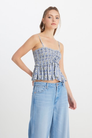 Wrangler Regular Fit Normal Kesim Kalp Yaka Mavi Bluz W241605400 Mavi
