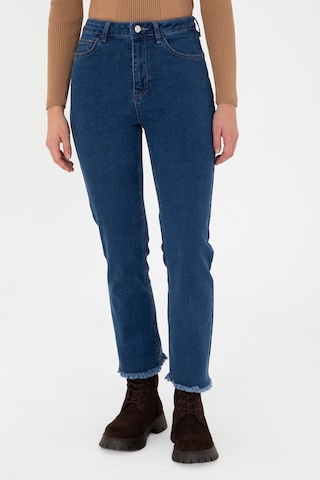 U.S. Polo Assn. Kadın Mavi Slim Flare Cropped Fit Jean Pantolon 50296001-DN0022