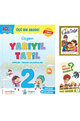 Üçgen 2.sınıf Yarıyıl Tatil Kitabı 2023-2024 1.dönem Konularını Kapsar